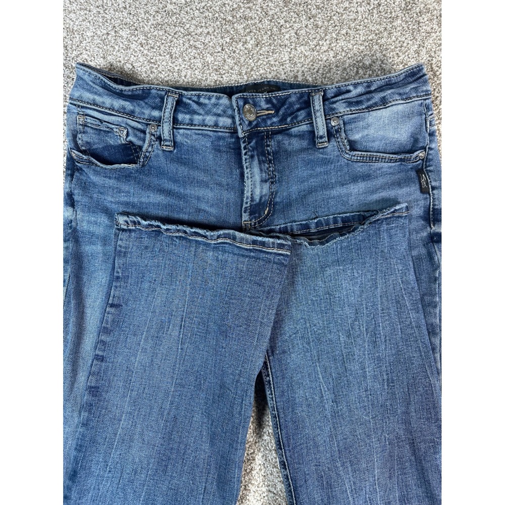 Silver Jeans Co Womens Elyse Mid Rise Bootcut Denim Jeans Medium Wash Size 31x33